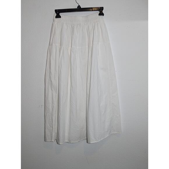 Sim Sam Skirt Women's Medium White Cottage Peasant Boho Lightweight Cotton - Picture 3 of 6